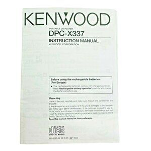 Kenwood Portable CD Player DPC-X337 Instruction Manual Only u